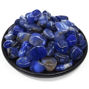 SigMntun Blue Agate Healing Crystal Stone Set, 24pcs