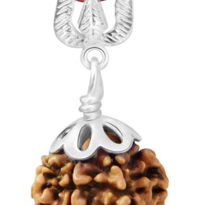 Arihant Gems & Jewels 1 Mukhi Faced Rudraksha with 925 silver cap Pendant | Natural, Certified & Astrological