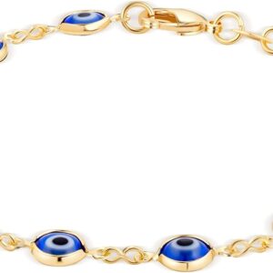 Barzel 18K Gold Plated Multicolored Evil Eye Bracelet for Women