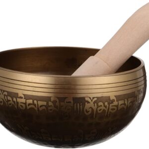Dhyana House Handcrafted 5 inch Brass Tibetan Singing Bowl Set