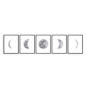 HAUS AND HUES Phases of the Moon Wall Decor, Set of 5