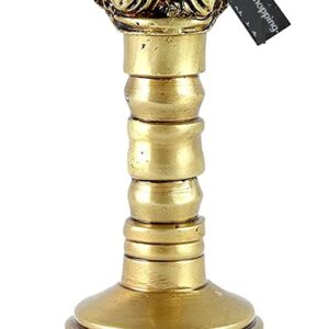Himalayan Craft Brass Pooja Hand Bell with Ganesha Handle, Handmade in India