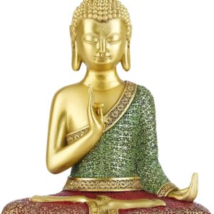 Glethua Blue Buddha Painting Wall Art, Framed Canvas