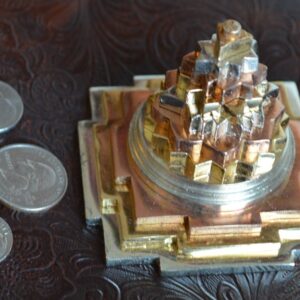 Blessed and Energized Sri Meru Yantra 3D with 11 Plates in Pure Brass, Gold/Silver Polished