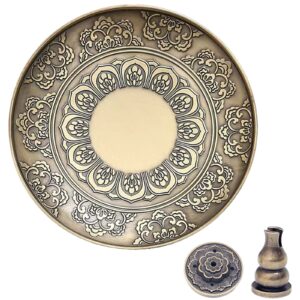Brass Plate Incense Holder Set, 3 in 1 Incense Burner