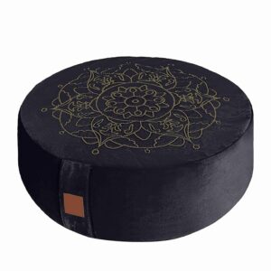 Zenjara Zafu Yoga Meditation Cushion, 13 x 5 inch, Buckwheat Fill