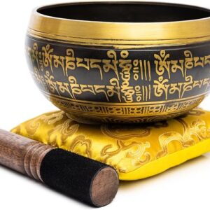 Himalayan Bazaar Tibetan Singing Bowl Set Brass