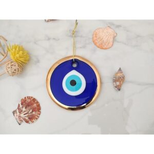 Erbulus 3.5-Inch Glass Blue Evil Eye Wall Hanging