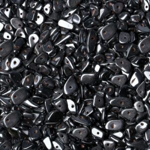 LAIDANLA Black Hematite 400pcs Natural Chip Stone Beads 5-8mm