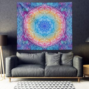 Craft Trade Indian Cotton Mandala Wall Hanging Tapestry, Green, 50x60 Inches
