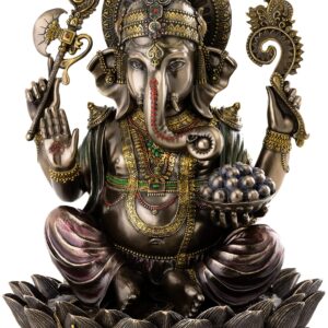 Livkashi Brass Ganesha Statues for Home Decor, Raja Lord Ganesha Idol 5 Inch