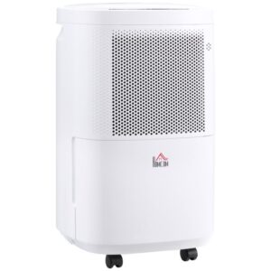 HOMCOM 10L/Day 2200ML Portable Quiet Dehumidifier with WiFi Smart App Control, Electric Moisture Air Dehumidifier for Home Laund