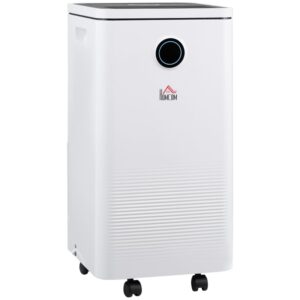 HOMCOM 10L/Day Dehumidifier with WiFi Smart App Control, 2.5L Water Tank, Digital Display, Sleep Mode, 24H Timer, Laundry Clothe