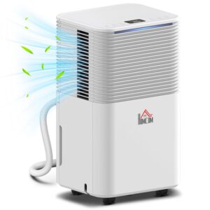 HOMCOM 12L/Day Dehumidifier with 2L Water Tank, Laundry Drying, Automatic Humidity Sensor, Electric Portable Dehumidifier with 2