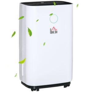 HOMCOM 16L/Day Portable Dehumidifier for Home, with LED Screen, Sleep Mode, 24H Timer, Electric Air Dehumidifier for Damp Laundr
