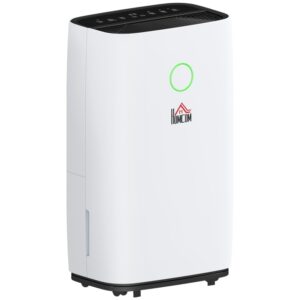 HOMCOM 20L/Day Portable Dehumidifier for Home, with LED Screen, Sleep Mode, 24H Timer, 4L Water Tank, Electric Air Dehumidifier